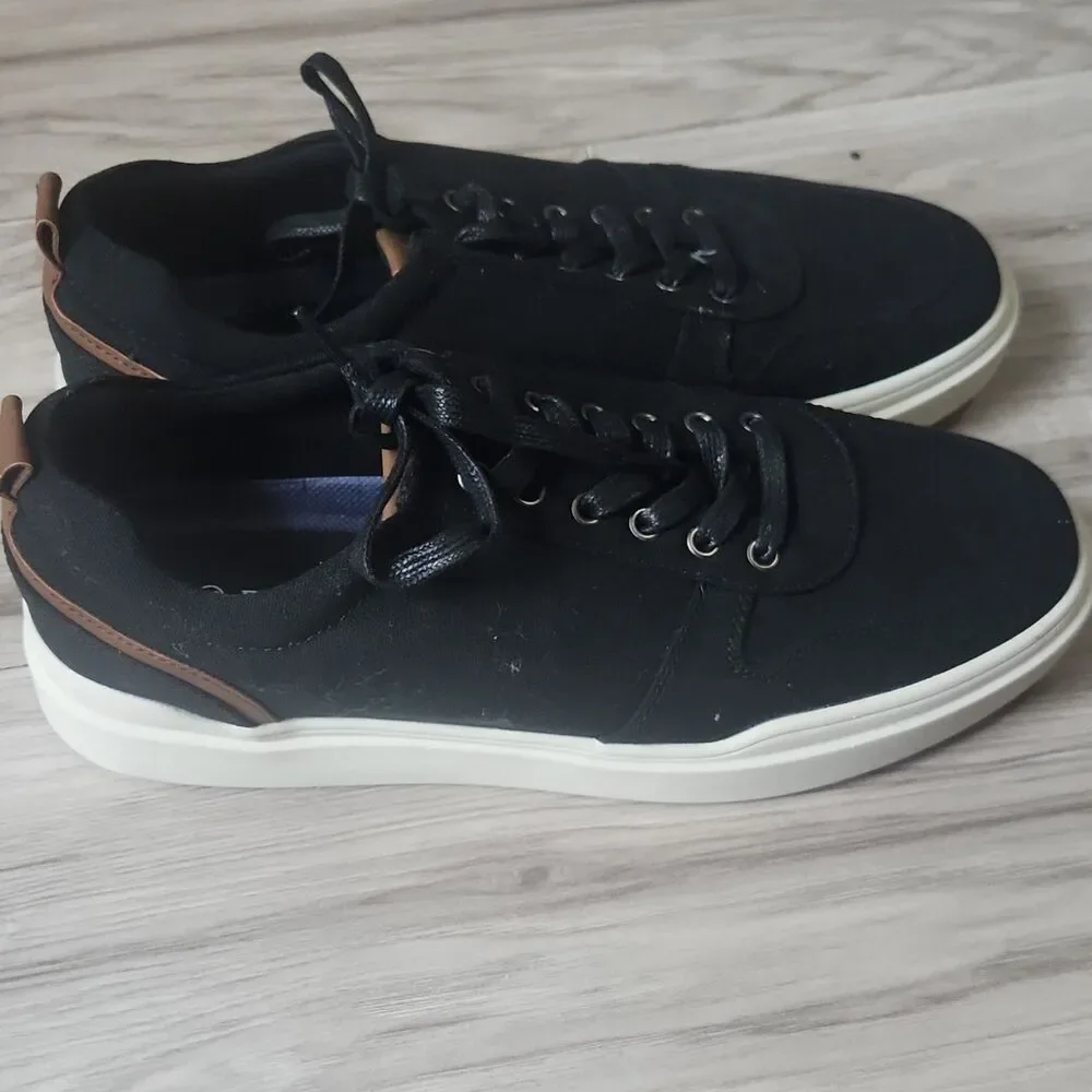 Bruno Marc Mens Canvas Sneakers Black Lace Up Casual Shoes Size 9.5 NWOD - Picture 4 of 6